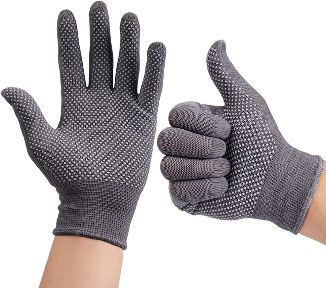 13 Gauge Knitted Polyester PVC Dots Gloves Nylon PVC Dotted Gloves for Work Working Hand Inspection Gloves