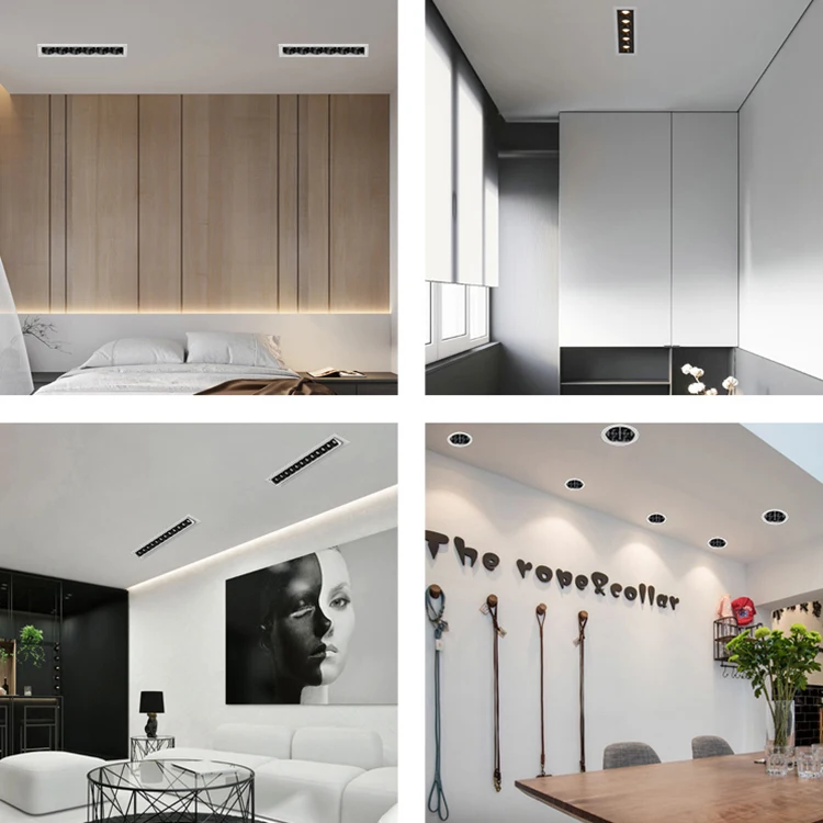 ALLWAY High Brightness Linear Grille Light Color Changing Ceiling Dimmable Double Spot Lamp 10 20 W Spotlight Led