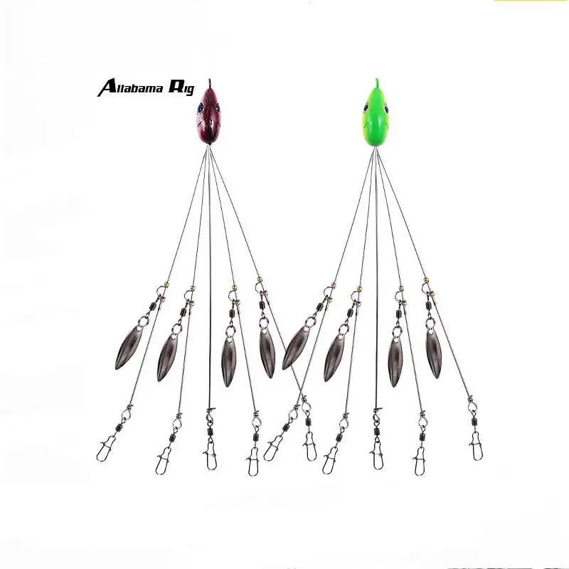 Umbrella Fishing lure Rig 5 Arms Alabama Rig Trolling Lure Heads Sequined Swivel Rings 20.5cm 18g Saltwater Trolling Lures Group