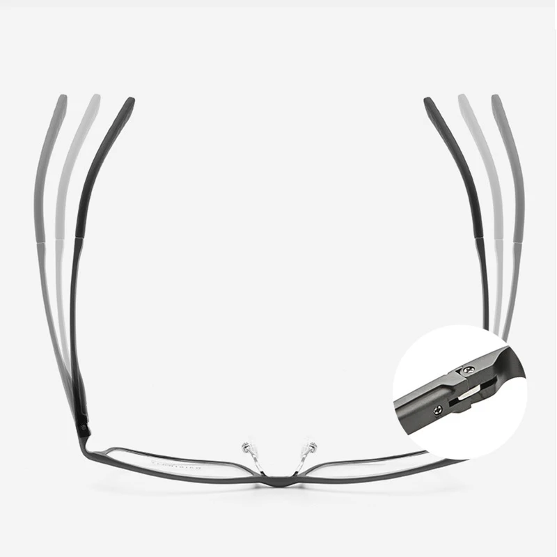 Bluelight spring hinge high quality rectangle RX designer prescription glasses mens aluminum optical spectacle frames for myopia