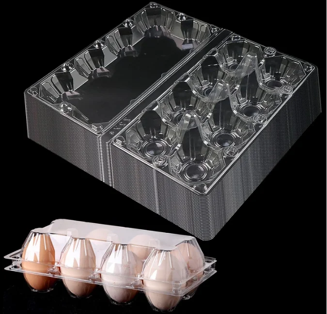 Plastic Clear Egg Carton for 8 Eggs, 20packs Egg Tray Reusable Medium Size Egg Cartons Perfect, Clear Empty Chicken