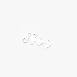 Sterling Oval Heart Water Drop Shape Jewelry Connectors Ending Extension Tail Chain DIY With Logo Custom