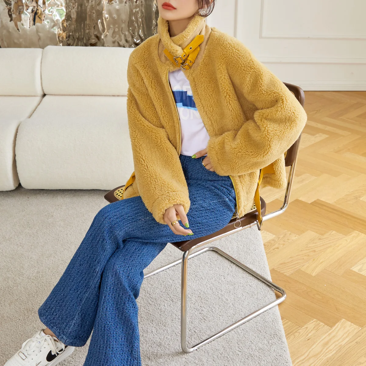 Winter Faux Fur Lamb Women Coat Outwear Coats For Men Winter Brand