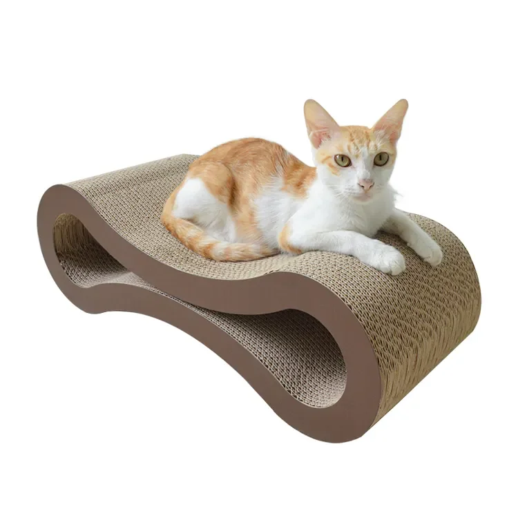 MEOW LOVE No Crumbs Environmentally Friendly Pet Toy Bent Cat Scratching Board