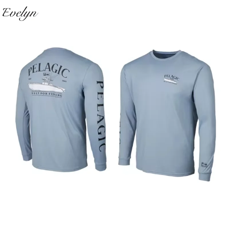 EVELYN OEM ODM Long Sleeve round Neck Fishing Suits Uv Fishing Gear Outdoor Quick-Drying Breathable T-shirt Fishing Suits