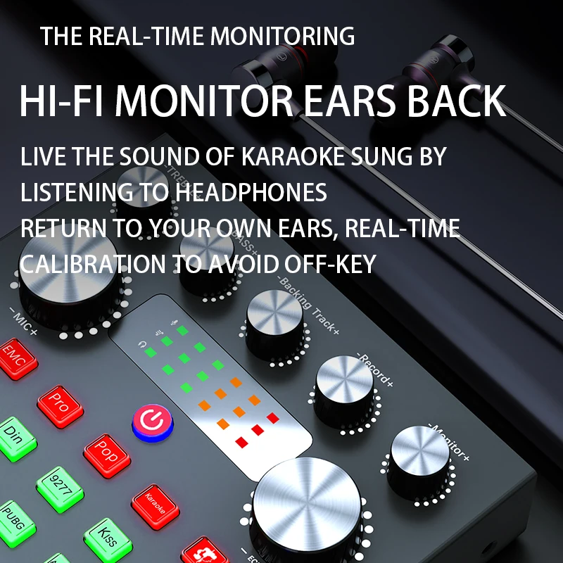 v8s Sound Card audio interface Music mixer studio recording USB External Professional sing Live Broadcast V8 plus soundcard