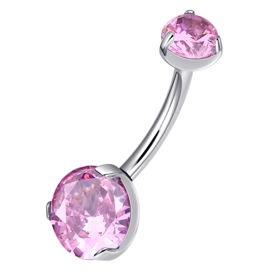 Eternal Metal ASTM F136 Titanium Internally Threaded CZ&Opal Belly Ring Navel Piercing Body Jewelry