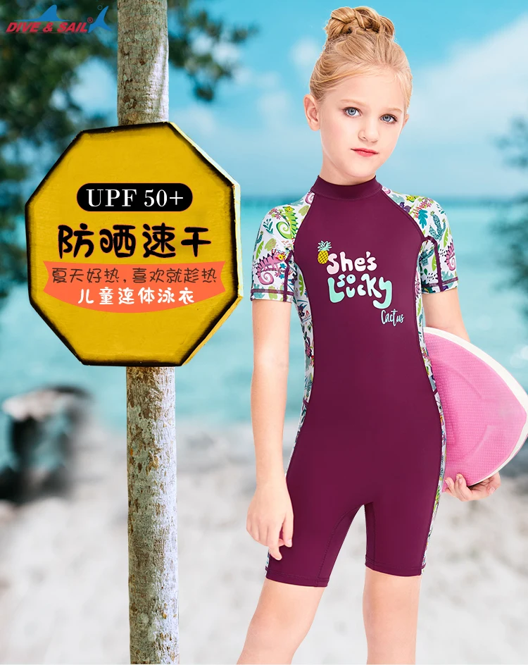 Factory Direct Kids Girls Boys Uv 50+  Wetsuit Full Body Neoprene Long Sleeve One Piece 2.5mm Bikini Brazilian Swimwear