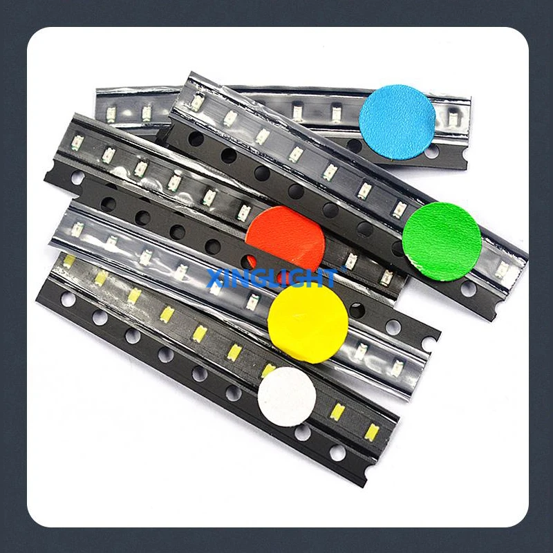 XINGLIGHT Сверхъяркий светодиодный шарик SMD 0603 0805 1206 Антимаксимальный чип Красный Светло-Голубой Светло-Желтый Оранжевый Светло-Белый Зеленый