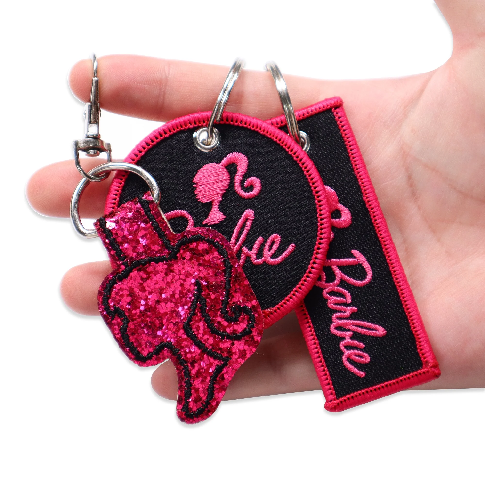 Wholesale Custom Double Sided Embroidery Keychains Flight Jet Tag/Car Brand/Motorcycle Key Chain With Promotional Gift