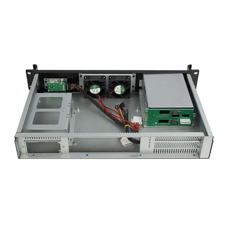 1.5U 2 hot swap bay data storage SGCC server case mini itx rackmount IPC industrial server chassis