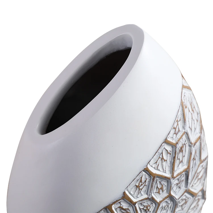 Hot sale polyresin vase custom hotel decorative flower vase large for wedding