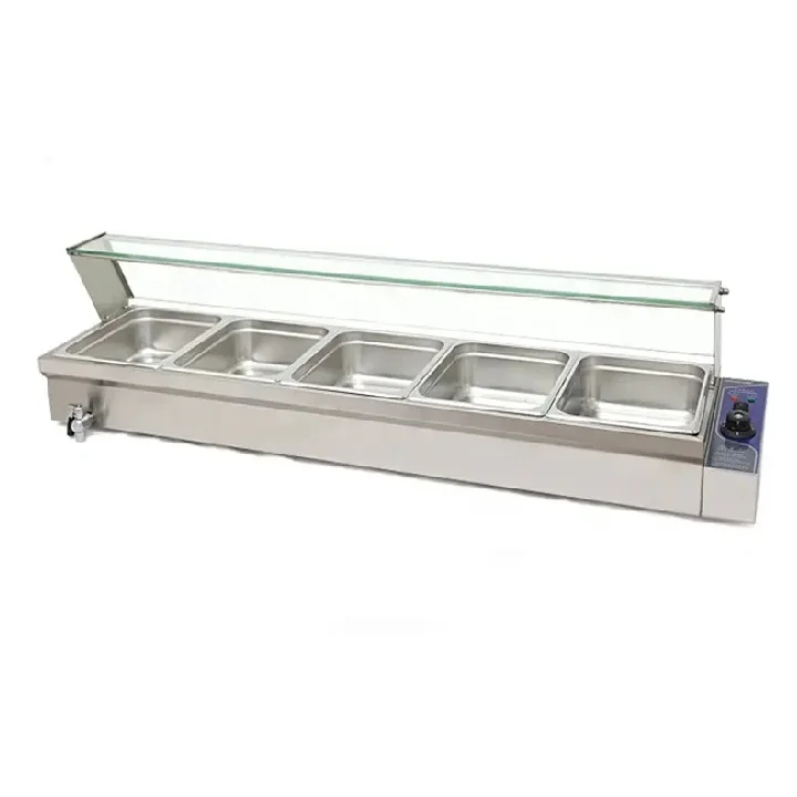 Hot Selling Commercial Restaurant Professional Equipment 1800W Easy Operation 5 Pans Stainless Steel Electric Bain Marie