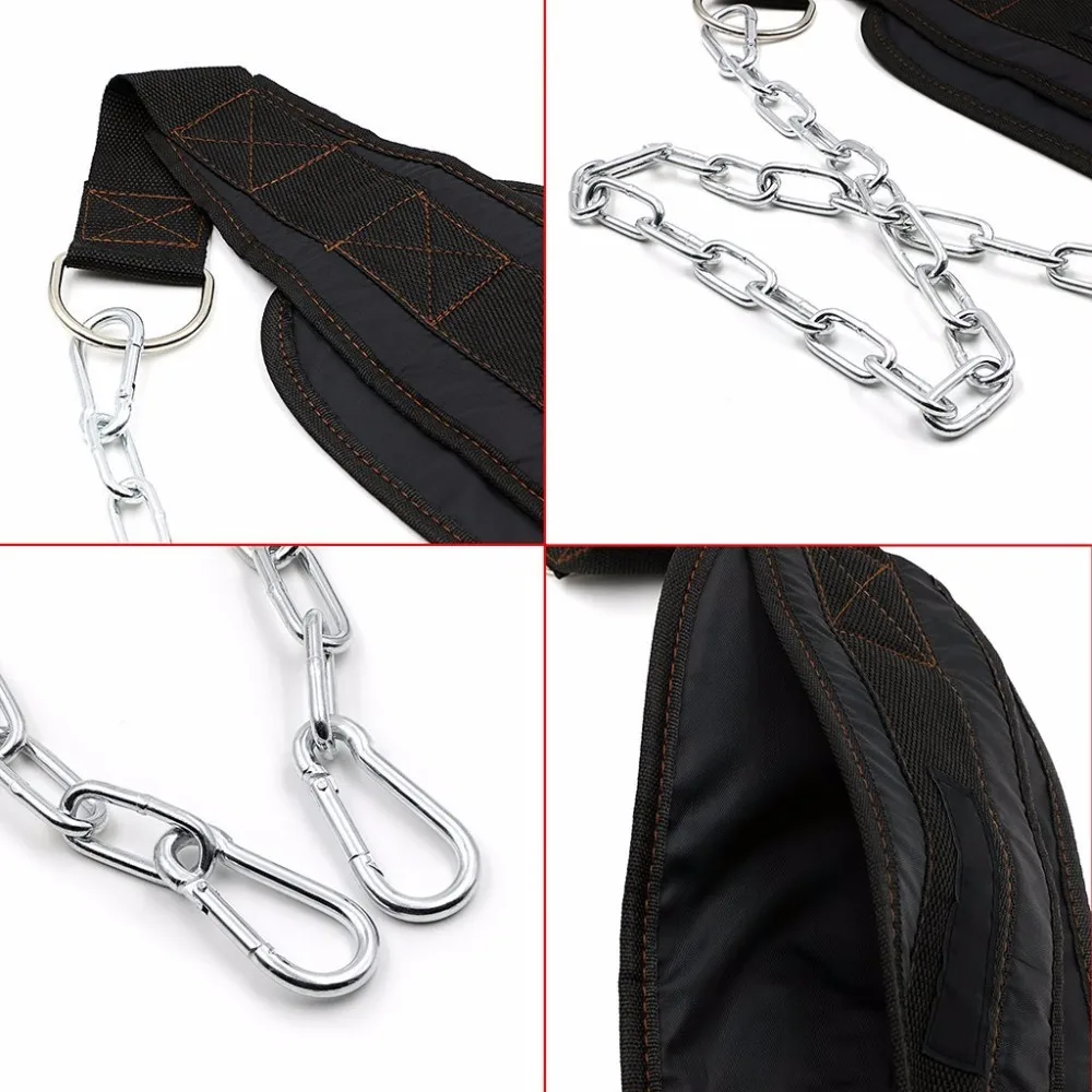 
Home Gym Equipment Pull Up Belt For Powerlifting Fitness Bodybuilding Strength Training Weight Lifting Belt with Chain 