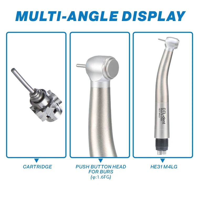 High quality 4 holes dental handpiece air turbine led dental high speed handpiece 4 water spray dental highspeed handpiece