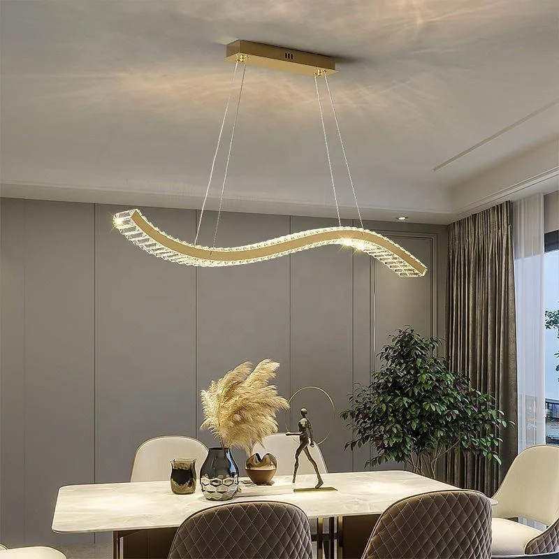 Warm White nordic chandelier Luxury Oval Wire cut crystal LED Pendant Light Fixtures for Hotel