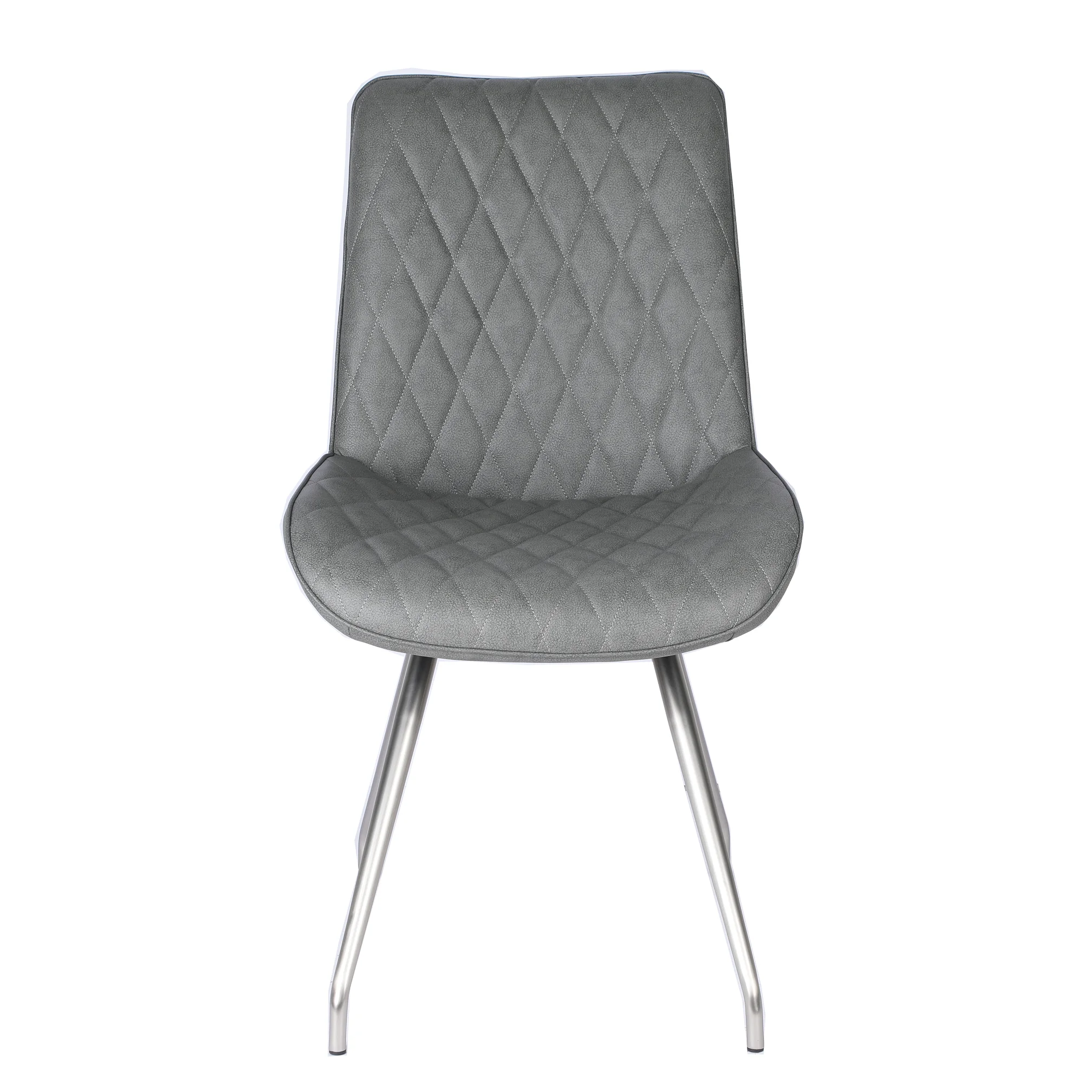 Wholesale Design Dining furniture Nordic PU Modern Kitchen Luxury Dining Chairs With Metal Legs Nickel Plated Wire Drawing