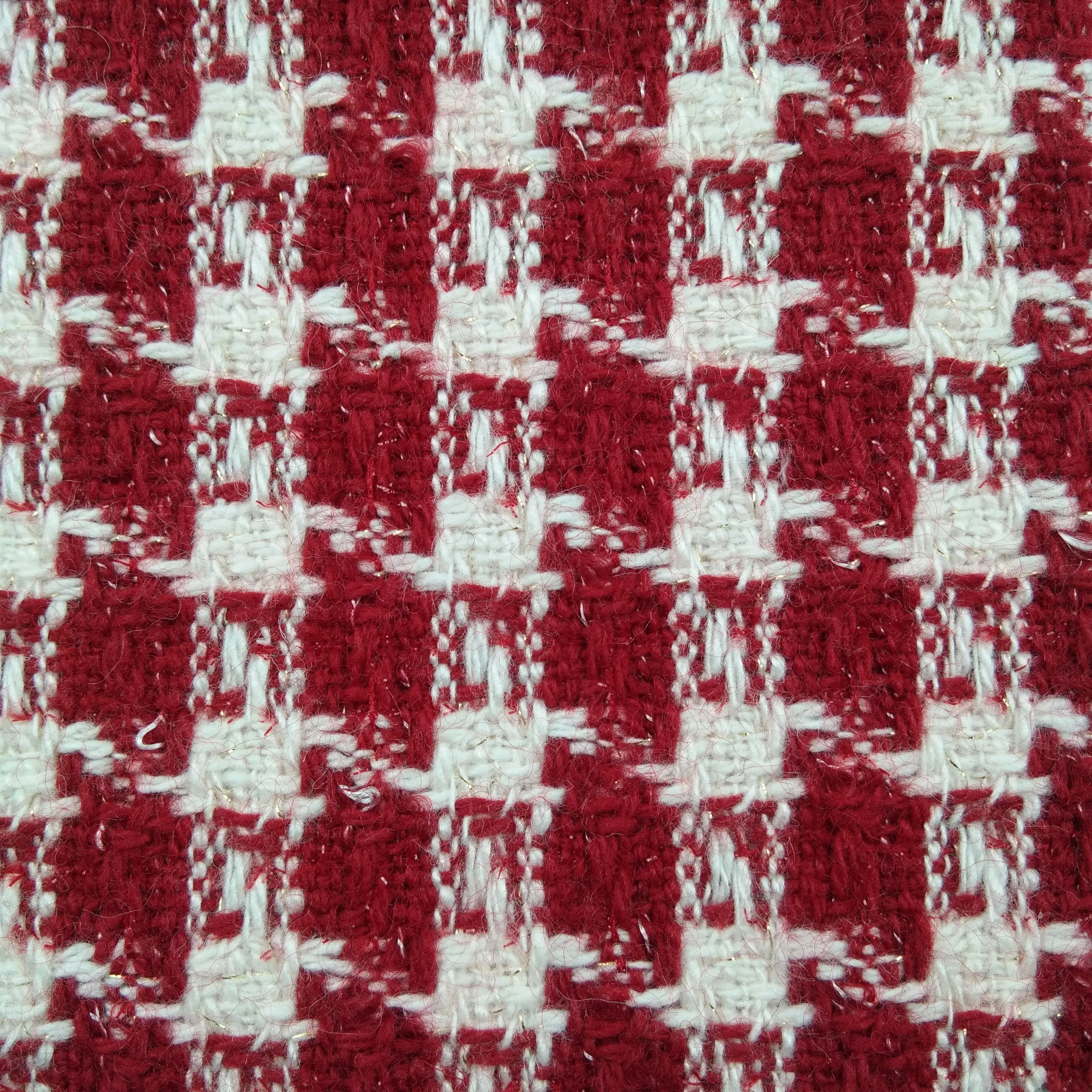 beautiful with gold thread woolen tweed fabric for Garment/Home textiles