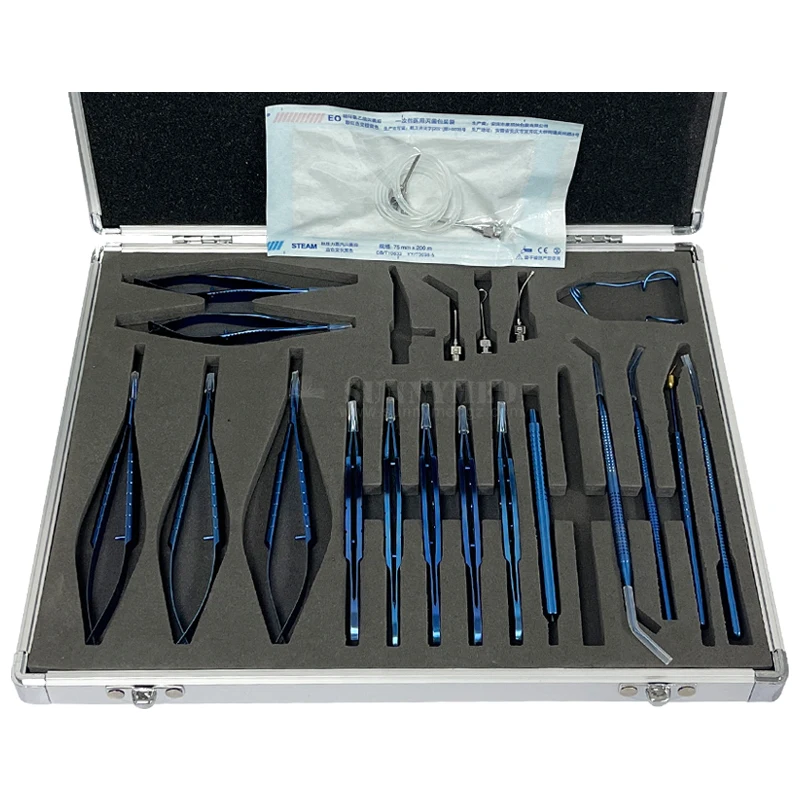 SY-VX02 ophthalmic surgical instruments 21 pcs Titanium Cataract Set for Ophthalmic Cataract Surgery Instruments