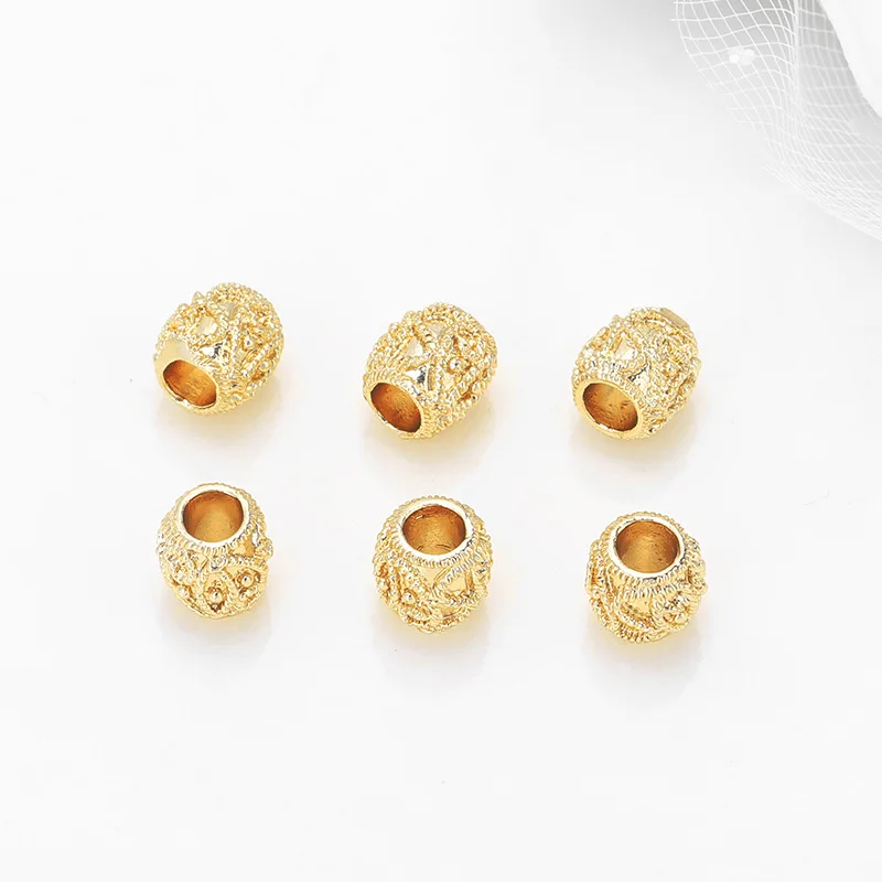 High quality Semi-finished DIY jewelry Bracelet Findings accessories connection bead Copper brass round Connect spacer beads