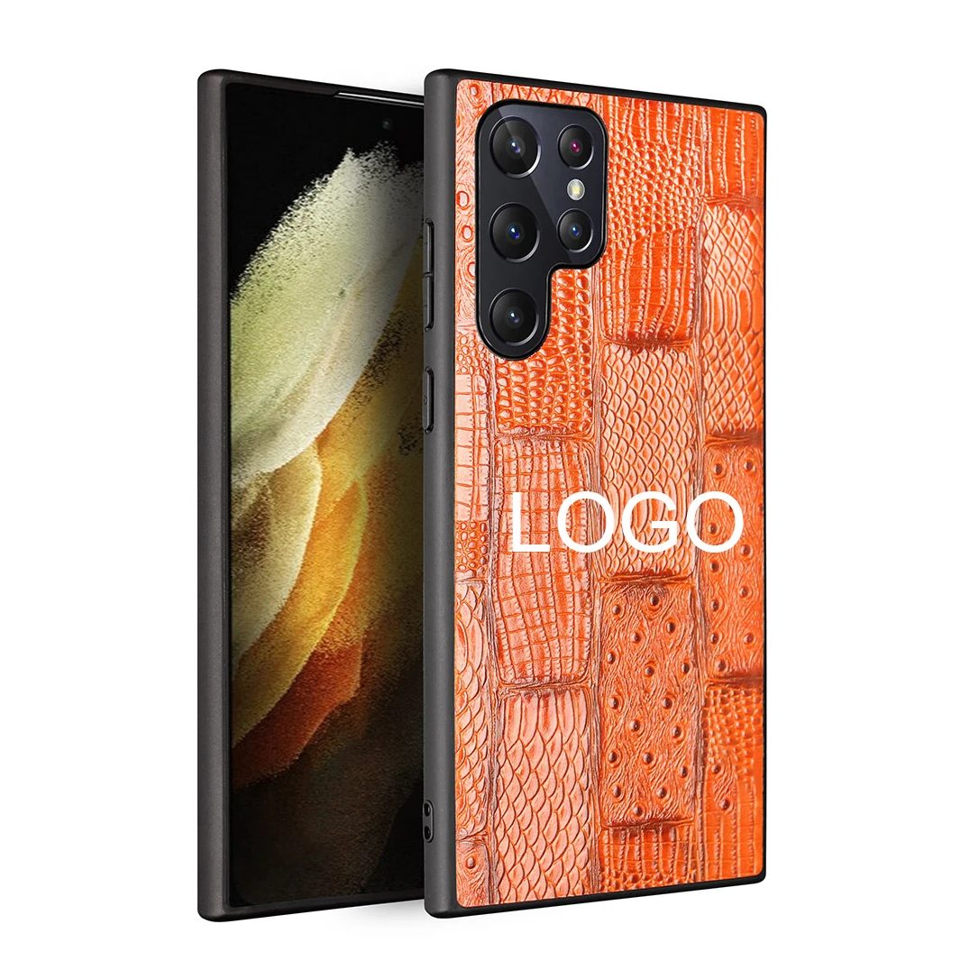 Geili Wholesale Good Quality Top Layer Cowhide Material Anti Fall Phone Case Protective Cover For Samsung S22 Z Flip