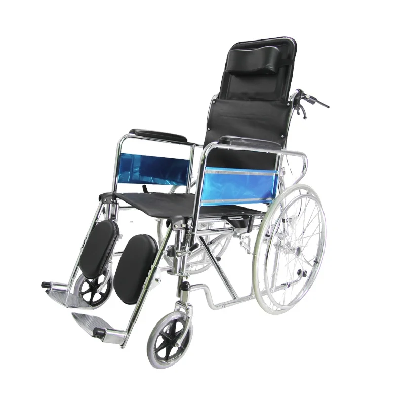 Adult Adjustable Lying Folding wheelchair with toilet