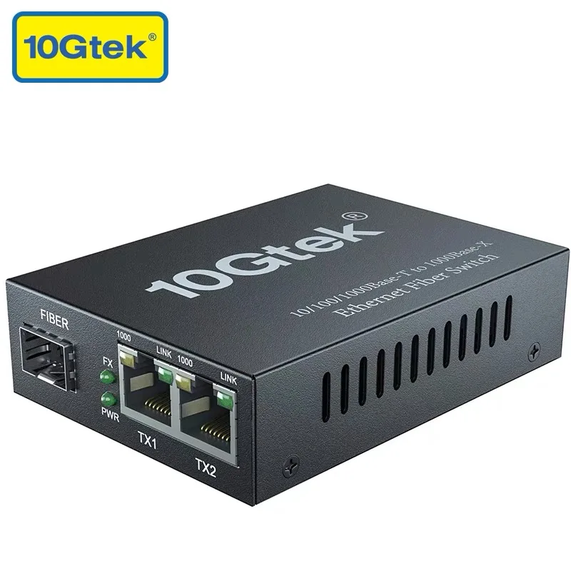 SFP Gigabit Fiber Optic Transceiver 10 Gigabit Media Converter 1 Optical-1 Electrical/1 Optical-2-Electric