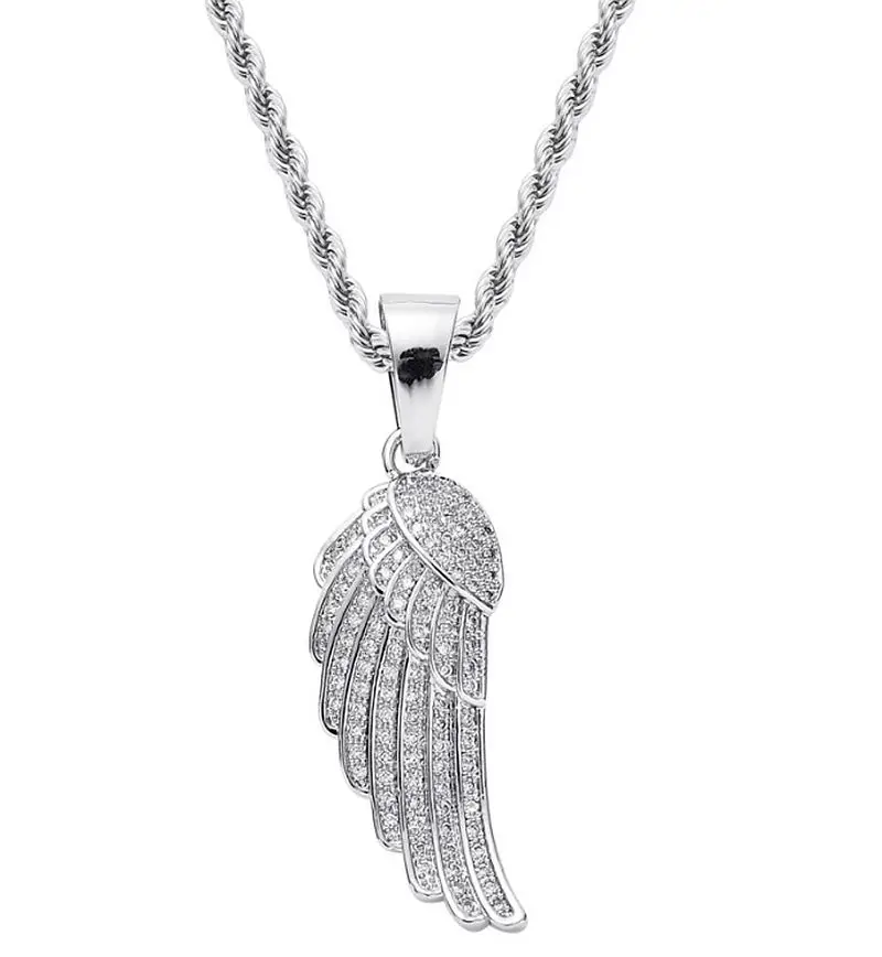 Hip hop Accessories Angel Feather Wing Pendant Rock Couple Wing Necklace Jewelry