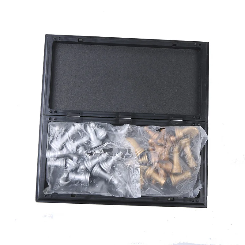 Luxury tournament Plastic chess sets with pieces weighted and king sets for kids With Chessboard Gold Silver Chess Set