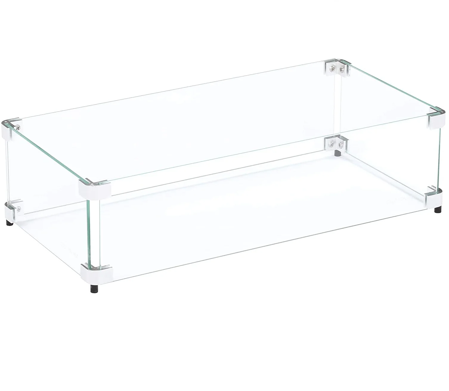 Tempered Glass Wind Guard/Shield for Outdoor Fire Pit/Fireplace -