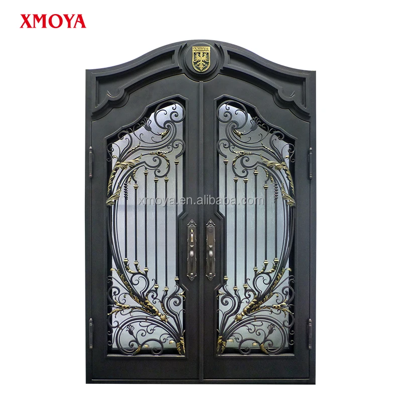 Latest Main Iron Door Design Catalogue For House USA Styles Front Modern Exterior Wrought Iron Double Entry Doors For Villa