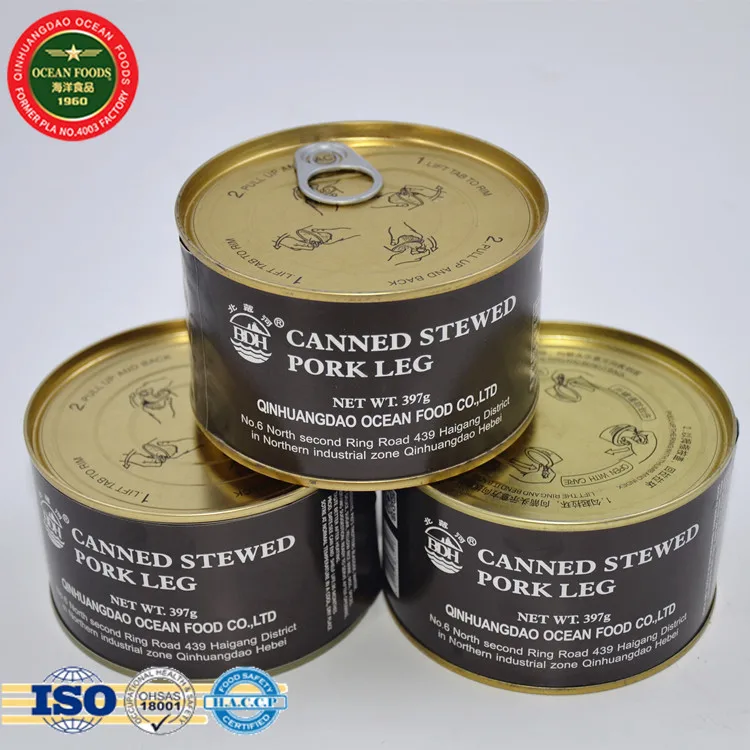 Wholesale Ready to Eat Canned Food 397g Meat Canned Pork leg