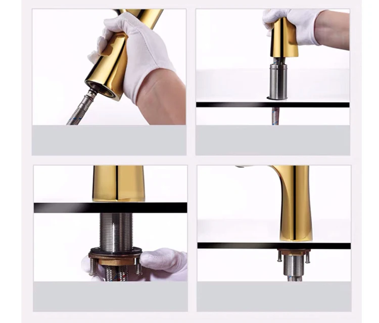 Zirconium Gold Basin Faucet Toilet Basin Faucet Wash Basin Hot And Cold Mixing Valve Foreign Trade Wholesale Copper Materials