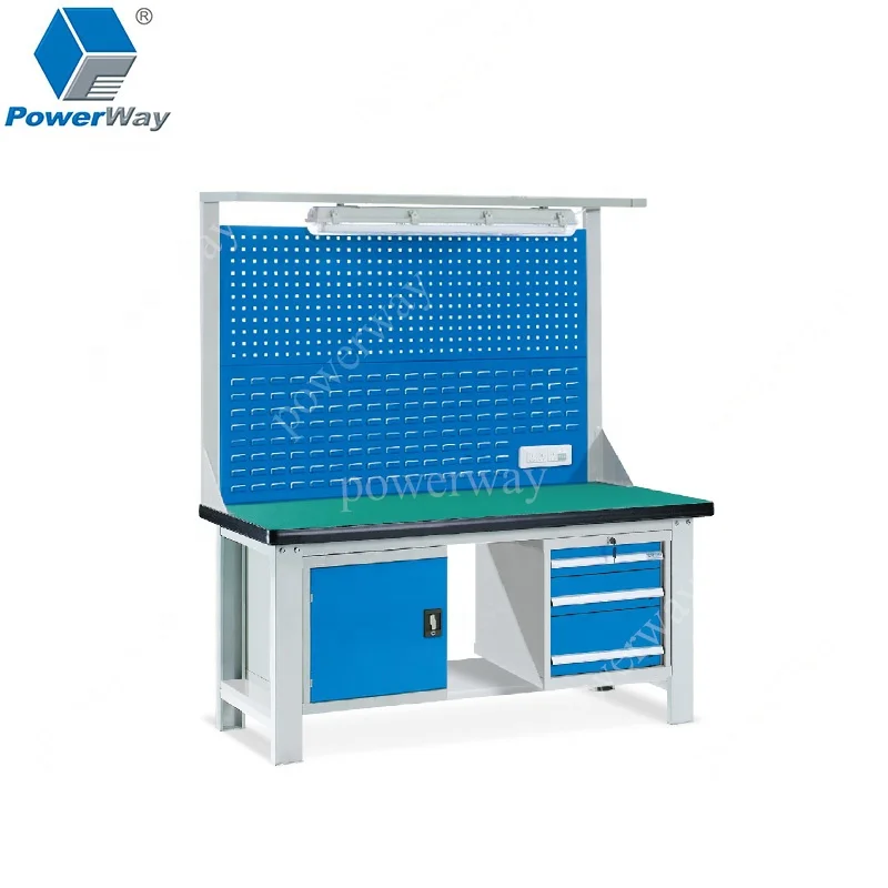 Металлический Стальной рабочий гаражный Рабочий стол с выдвижным ящиком и шкафчиком