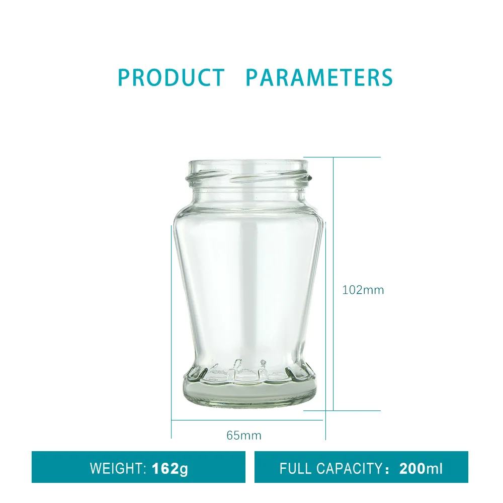 Unique Shape Clear Glass Food Storage Jars Containers Airtight for Candy Cookie Rice Sugar Flour Pasta Nuts