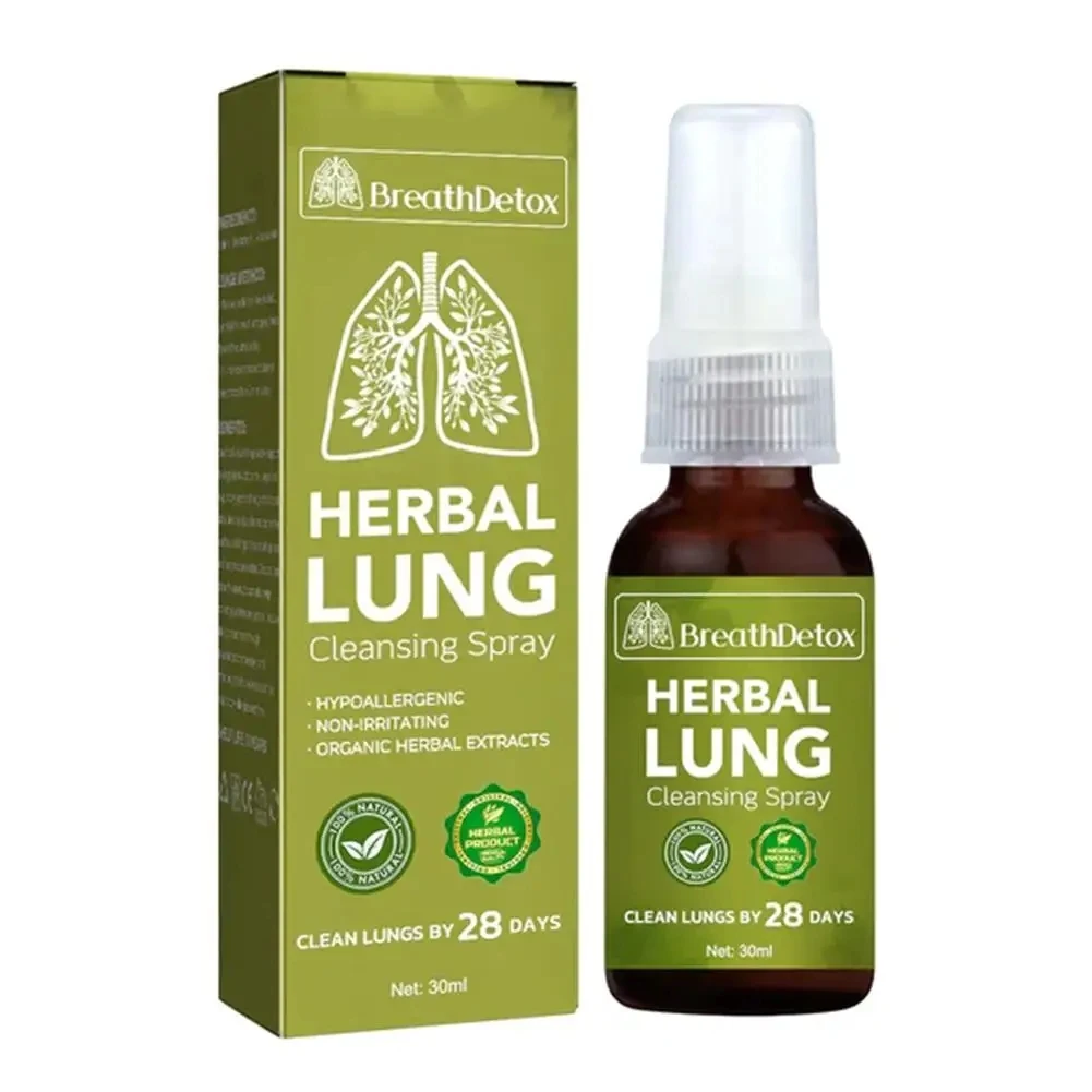 Herbal Lung Cleansing Spray Breath Detox Cleanse Spray, Herbal Lung Cleanse Mist - Powerful Lung Support