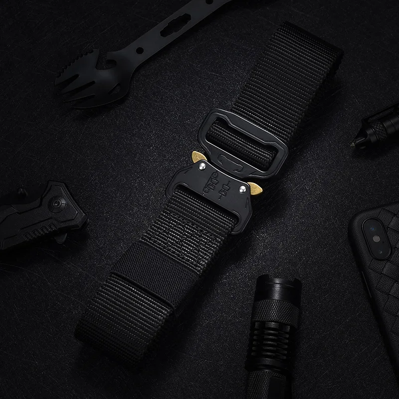 Special Forces Quick Release Emergency Tactical Belt Set Metal Buckle Combat Waist Belts