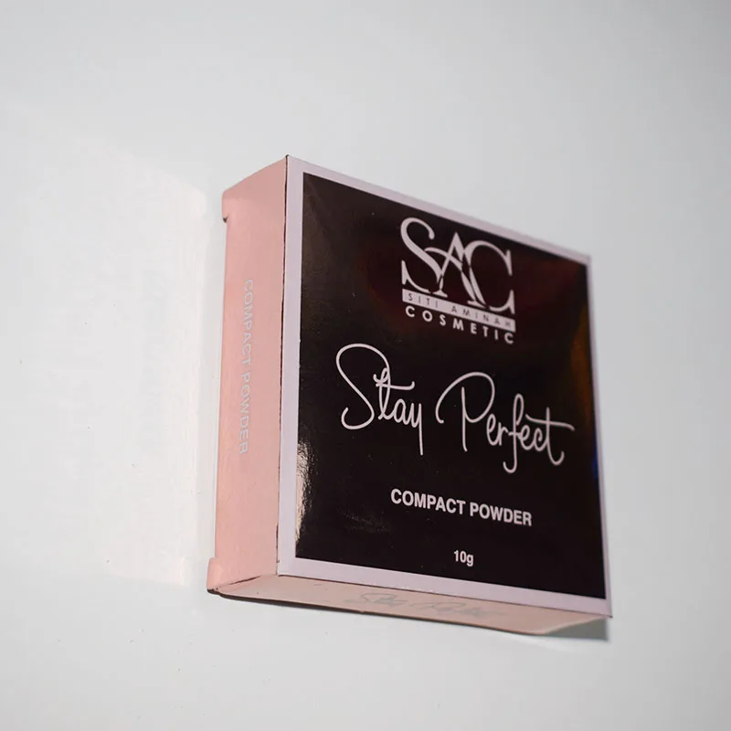 
custom logo rose gold compact powder box for cosmetic packing 