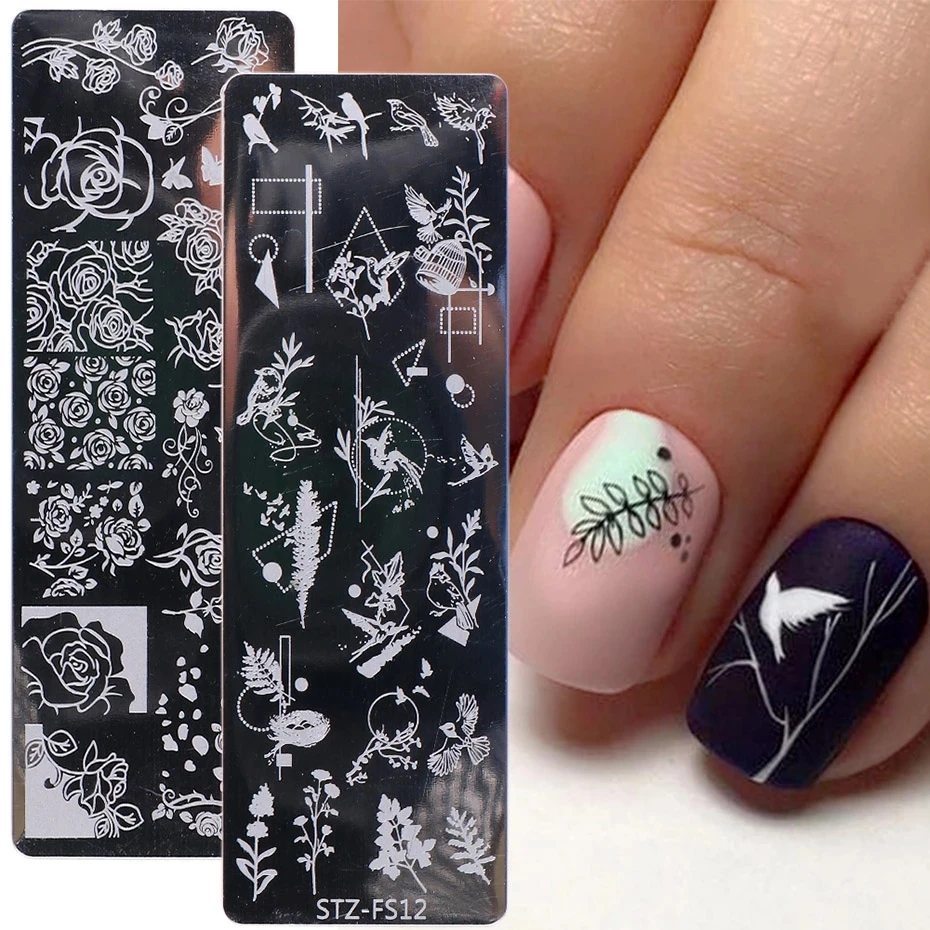 2022 New Wholesale Custom Logo Multi Pattern Nail Art Stamping Plates Kit Painting Glues Manicure Stencil Steel Plate Set