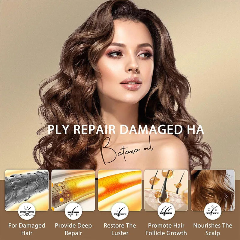 OEM customized 100% original Pure  Batana 0il Improve dry and frizzy hair repair shine and smooth hair mask For Hair Growth