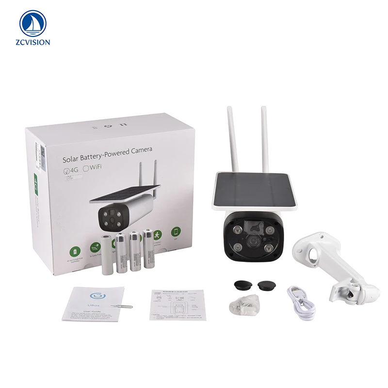 ZCVISION IP66 Waterproof Wireless phone Mobile Remote Control  4G Wifi Solar Camera Street Light With Camera