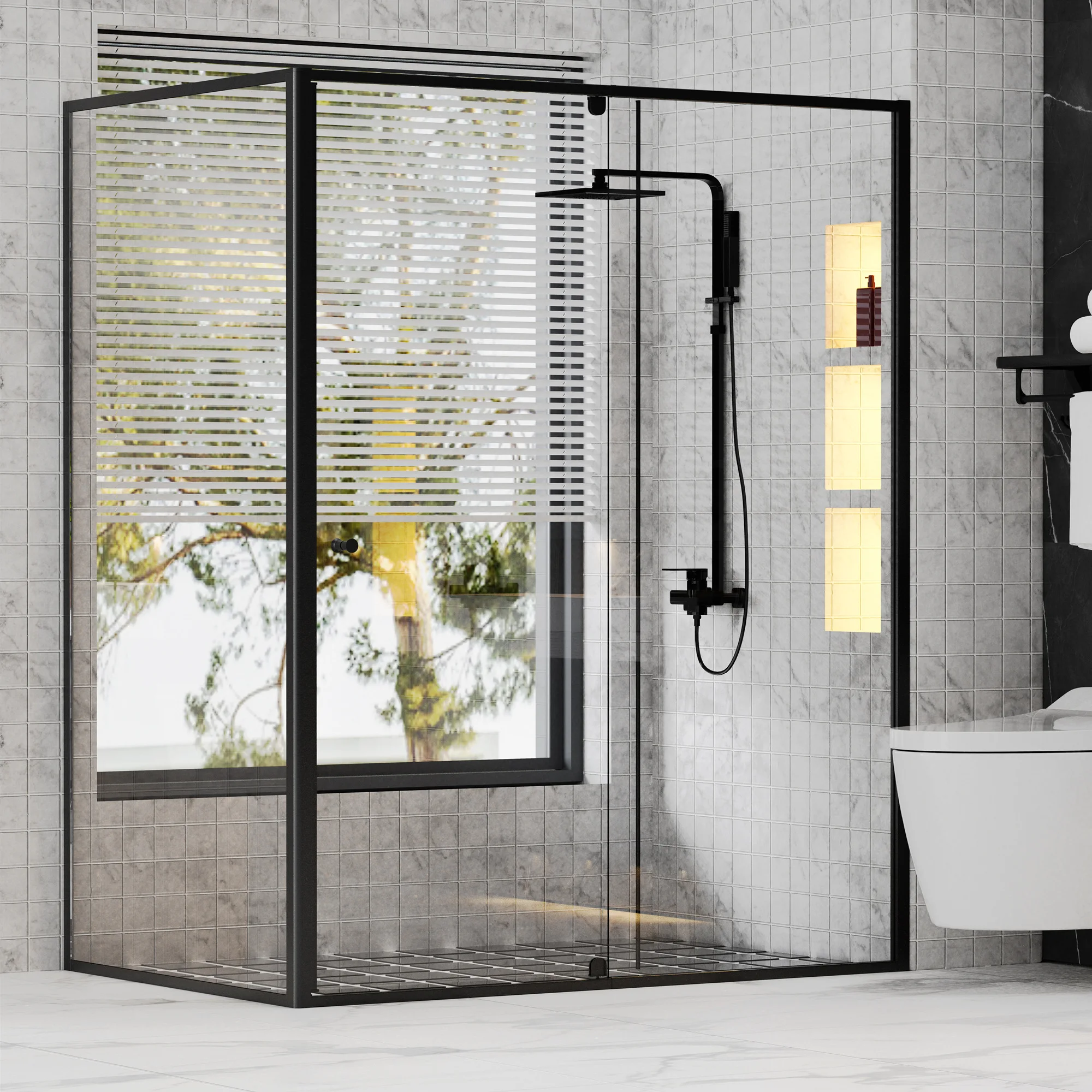 Modern Australia Small Shower Enclosure Corner  Return Hinge Pivot Bi fold Doors shower door