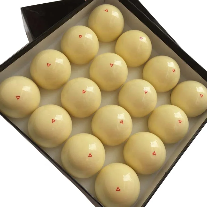 xmlivet Billiards Pool White Balls Yellow with red triangle Resin 52.5mm/57.25mm Nine-ball White balls accessories