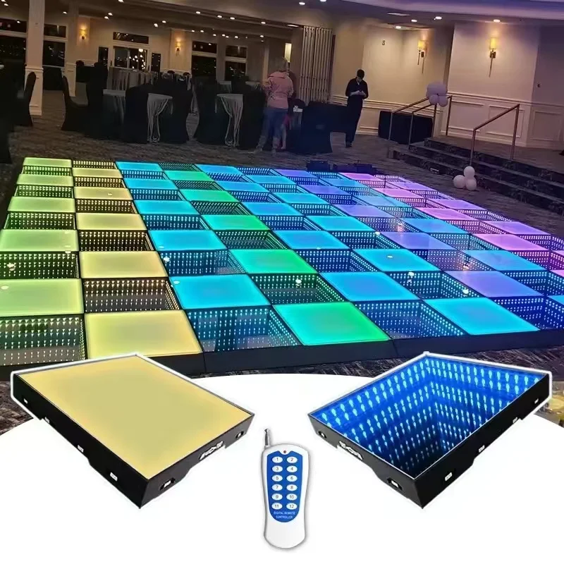 Портативный RGBW светодиодный 3D бесконечный зеркальный танцпол IP65 DMX512 управляемый открытый Свадебный вечеринки DJ Application PC материал корпуса
