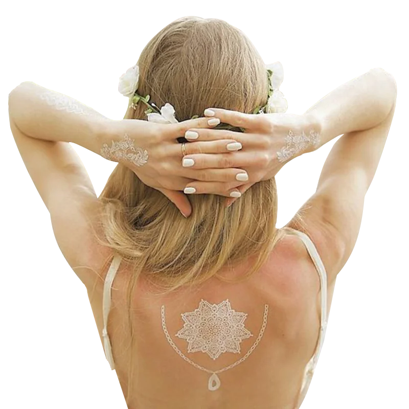 Женская сексуальная тату-наклейка из хны с белыми кружевами, Новые товары, тату для невесты
