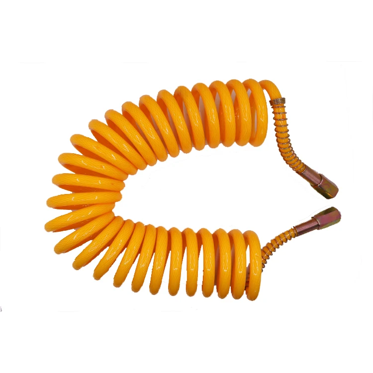 Sale Yellow Trailer High Pressure Coil Air Brake Hose Assembly With Coupling