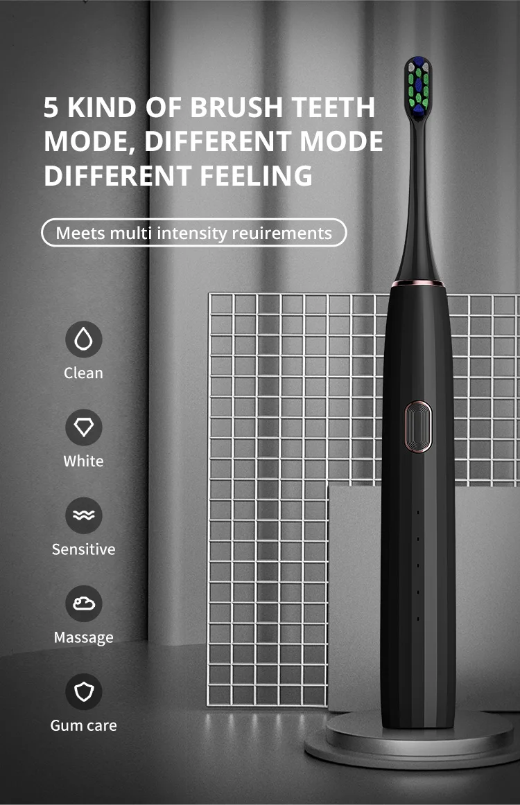 Home Use Travel Rechargeable Automatic Smart Adult Electric Sonic Toothbrush For Adult Group