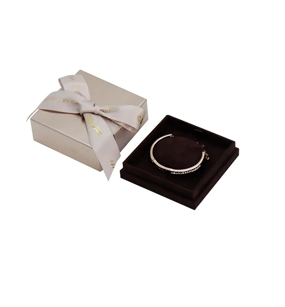 Custom rose gold ribbon closure printing logo gift packaging high quality paper jewelry box