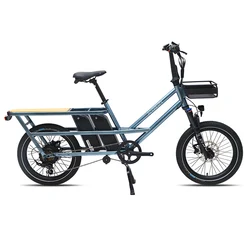 36V350W Very powerful motor electric cargo bike long tail seat long range two wheel electric cargo bike