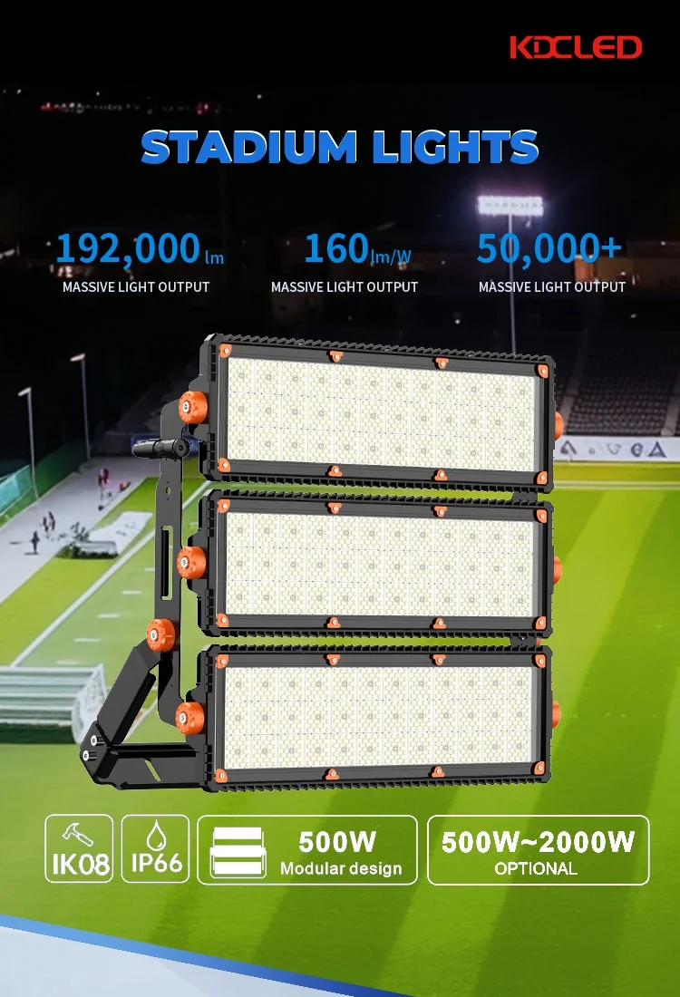 KDC brightness 1000w 600w 800w 500w 1000 watts 200w 300w  400w 4000w 2000w reflector led sports stadium lighting 180lm/w ce rohs